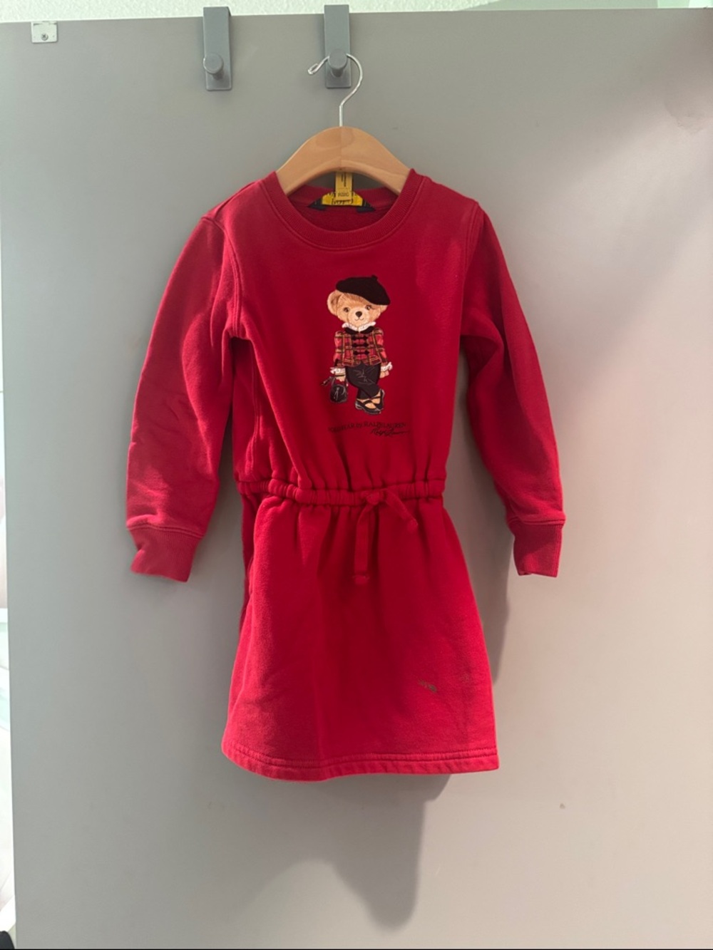 Polo by Ralph Lauren Red Bear Sweatshirt Dress for Kids